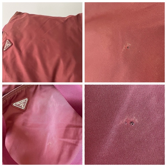 ❤️SOLD❤️Prada burgundy red Tessuto nylon triangle logo shoulder tote bag - Picture 4 of 11